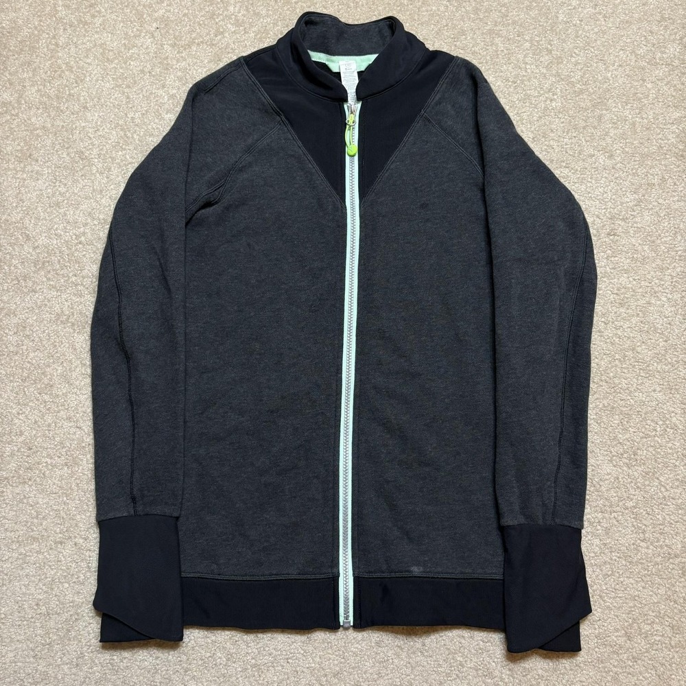 Ivivva Lululemon Jacket Girls 14 Gray Fleece Full Zip Pockets Training Athletic